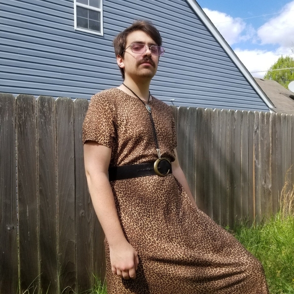 Deadstock Vintage Leopard Maxi Dress by Jordan - Picture 3 of 4